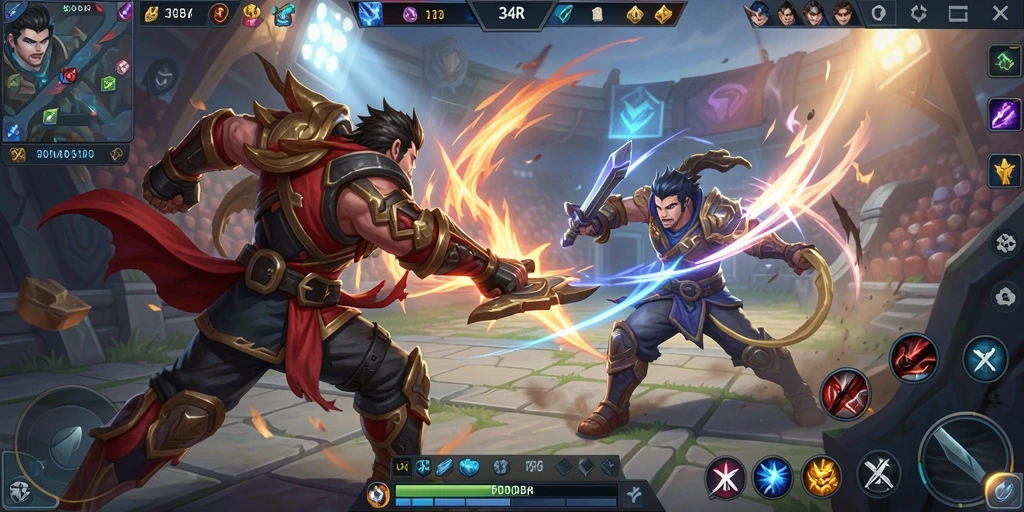Screenshot gameplay <strong>34R</strong> menunjukkan aksi pertarungan yang mendebarkan.