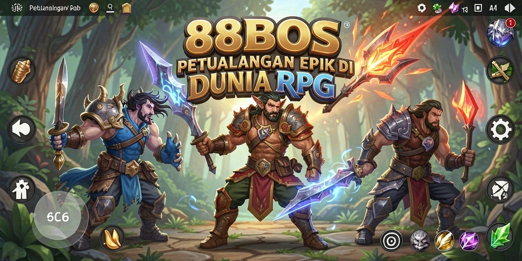 Tampilan aksi mendebarkan dalam game RPG 88BOS.