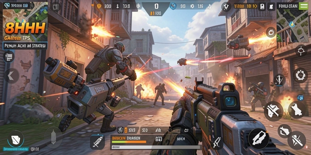 Screenshot gameplay TPS yang menegangkan di 8HHH.