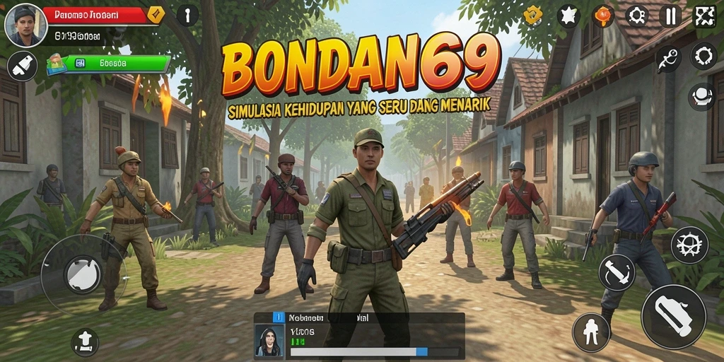 Screenshot gameplay BONDAN69 menunjukkan karakter dalam situasi simulasi nyata.