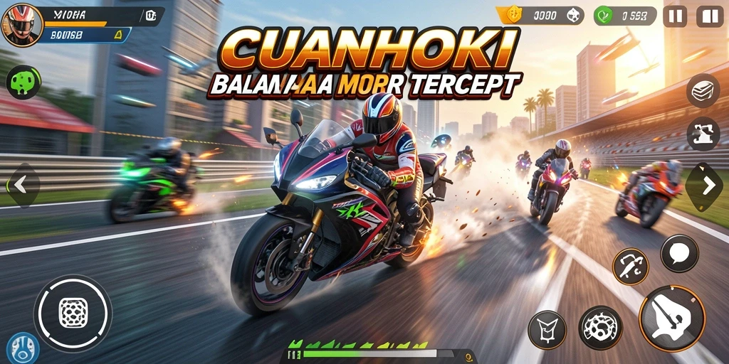 Tampilan mencengangkan dari gameplay balapan motor CUANHOKI.