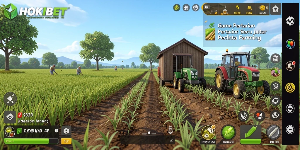 Screenshot gameplay HOKIBET menampilkan pertanian yang indah dan interaksi seru.