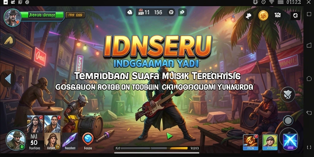 Screenshot IDNSERU menampilkan antarmuka pengguna dengan pilihan lagu yang menarik.