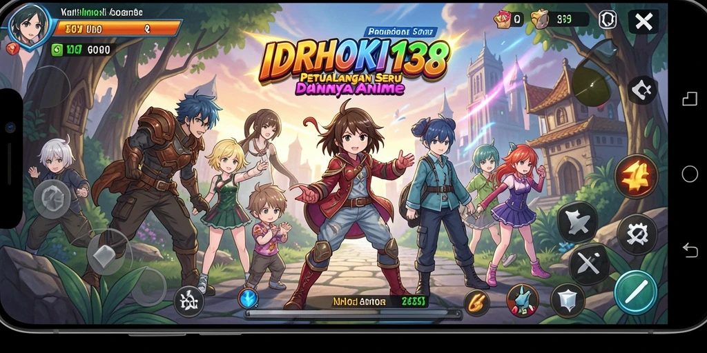 Screenshot gameplay <strong>IDRHOKI138</strong> menunjukkan aksi seru dan karakter anime yang menarik.