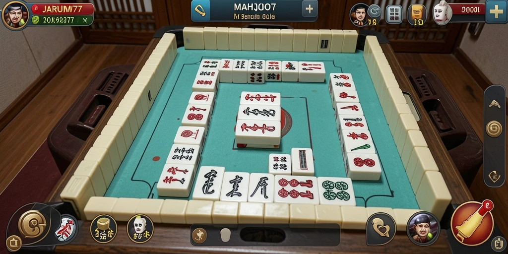 Screenshot utama JARUM77 menampilkan gameplay Mahjong yang menantang dan menarik.