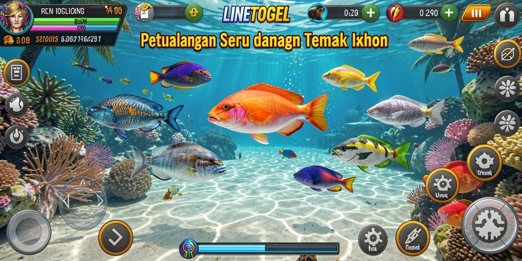 Screenshot gameplay seru saat menembak ikan besar di LINETOGEL.
