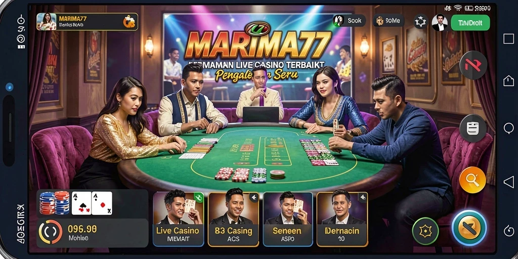 Tampilan gameplay menarik yang menggambarkan suasana Live Casino.