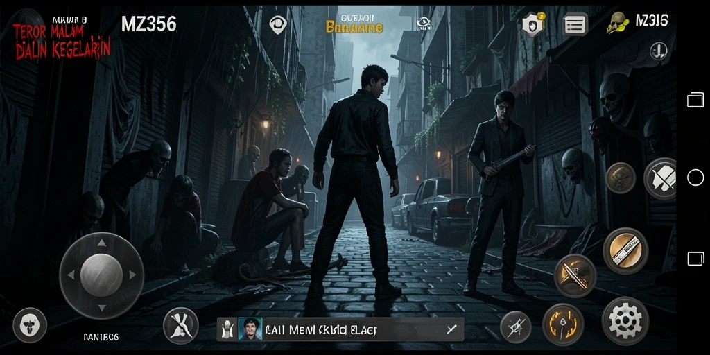 Screenshot gameplay menyeramkan dengan suasana yang sangat mencekam.