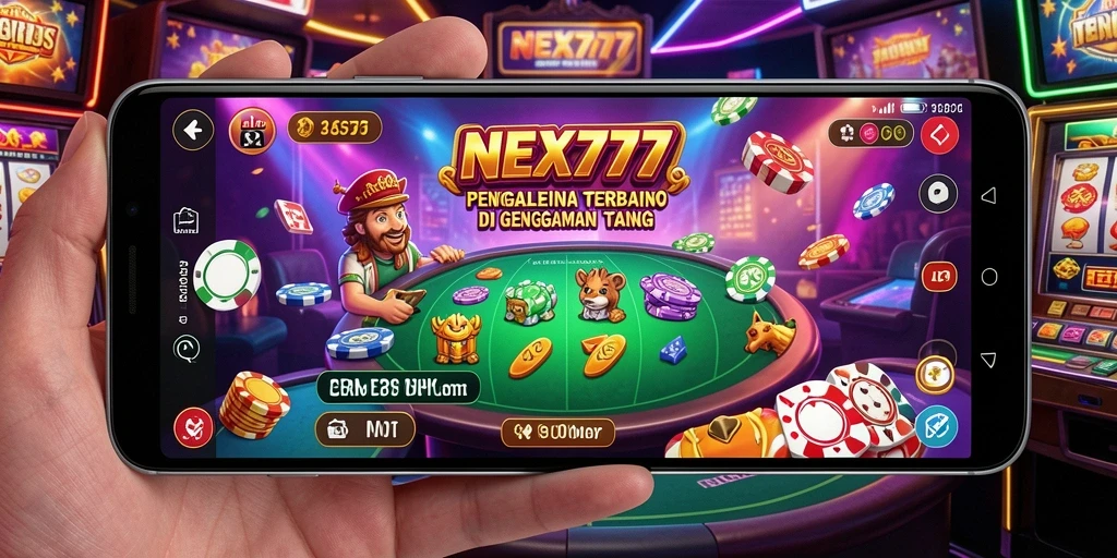 Gameplay NEX777 menampilkan suasana kasino yang menggembirakan.