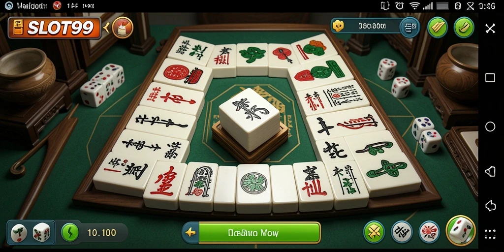 Tampilan gameplay Mahjong yang menarik dan menantang di SLOT99.